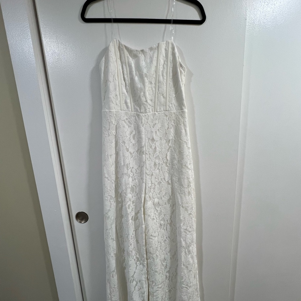 Altar'd State White Lace Pantsuit